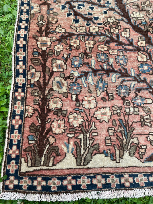 Tree of Life 5' 1" by 3' 4"  ft. Vintage Hand-knotted Rug