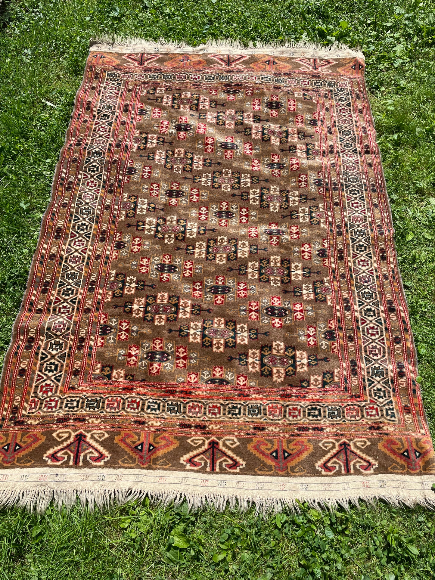 ORIANNA 6' 3" x 4' 3" Turkmen tribal Yomut antique rug