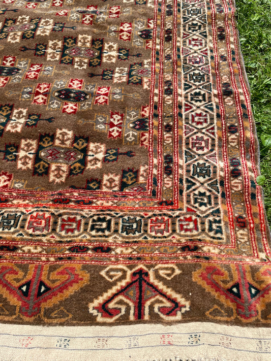 ORIANNA 6' 3" x 4' 3" Turkmen tribal Yomut antique rug