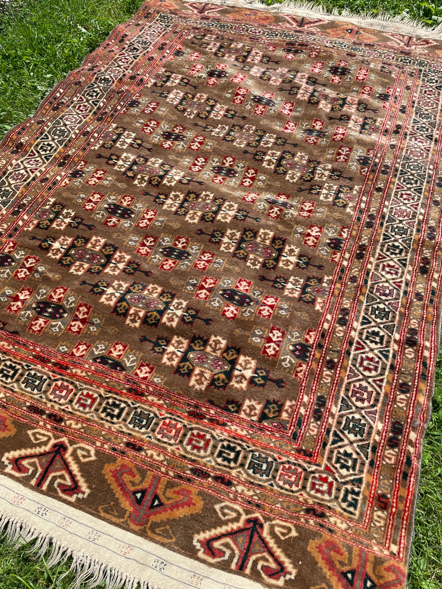 ORIANNA 6' 3" x 4' 3" Turkmen tribal Yomut antique rug