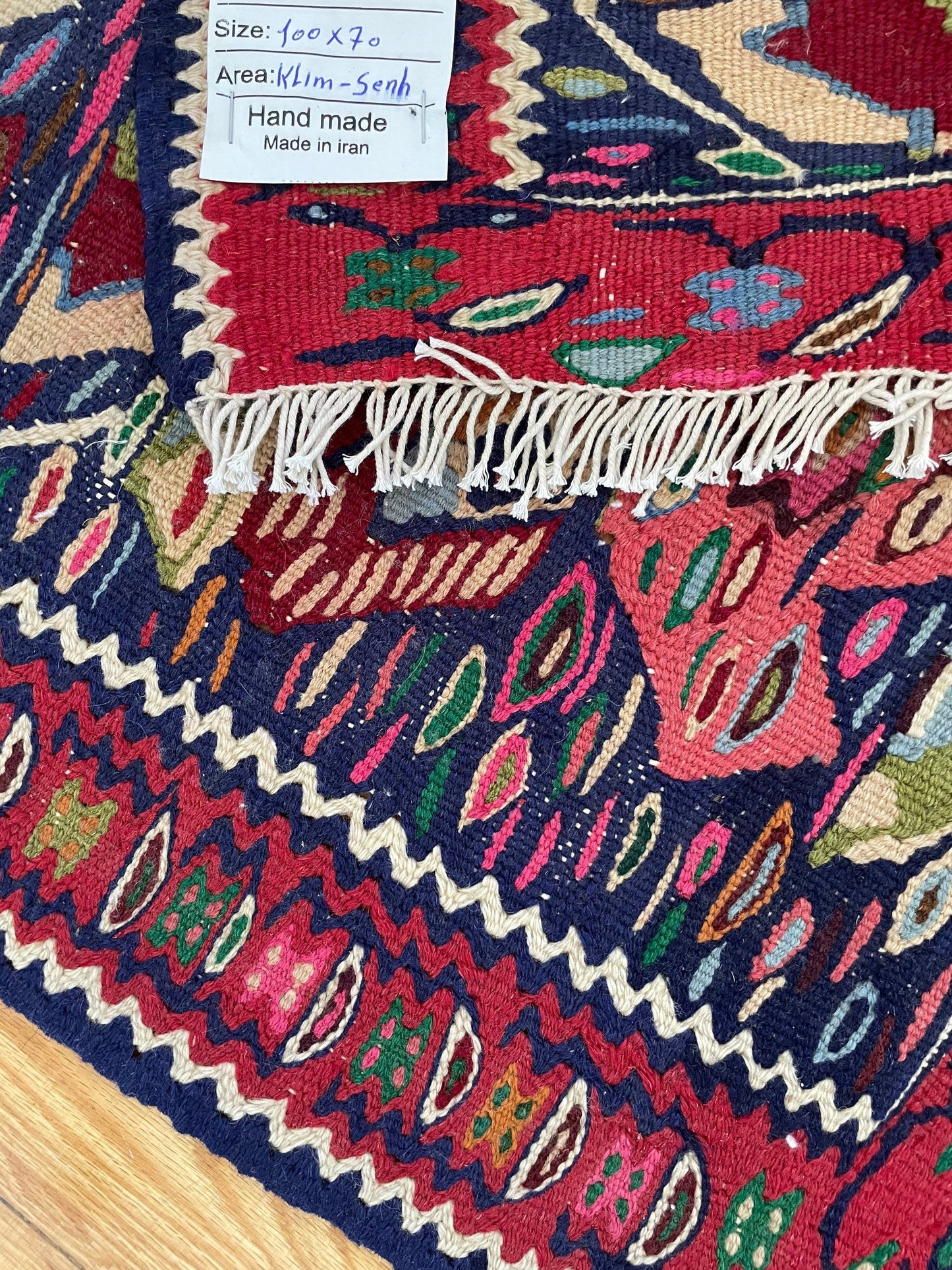 ANISA 3' 3" x 2' 3" ft Hand-knotted kilim