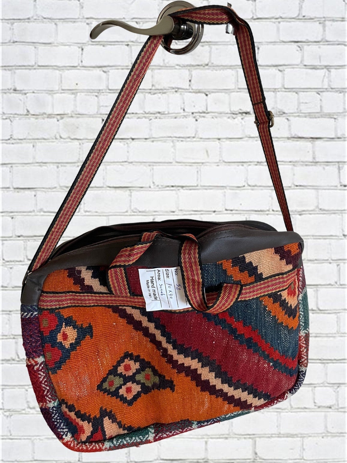 Vintage Messenger Bags for Men or women - Handmade wool rug bag, boho style 27' x 16' inches