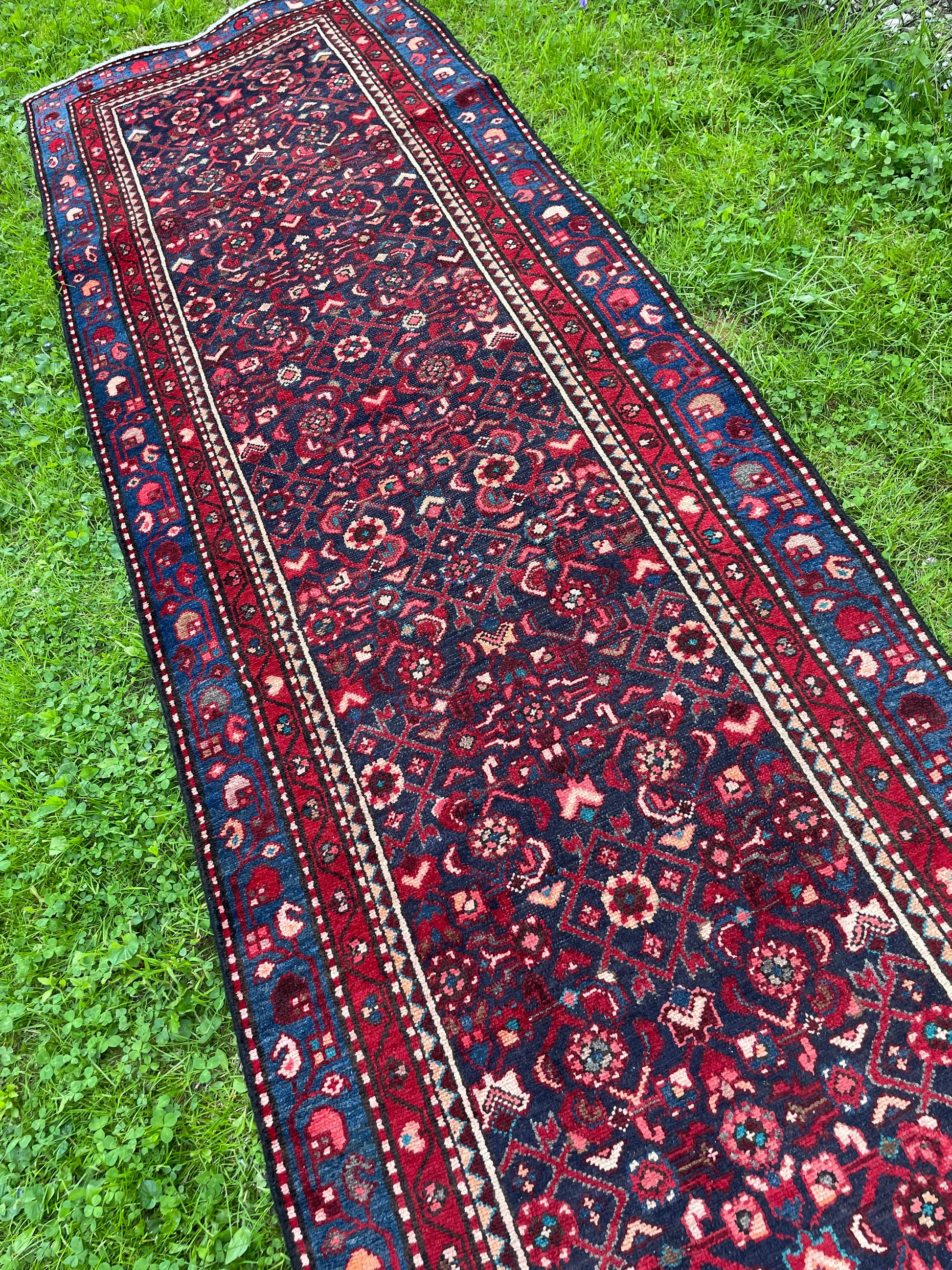 Persian wool Hand-knotted runner rug