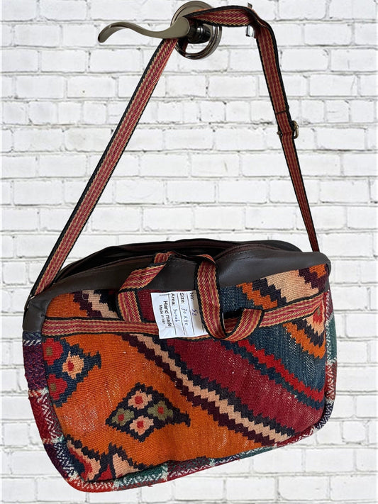 Vintage Messenger Bags for Men or women - Handmade wool rug bag, boho style 27' x 16' inches