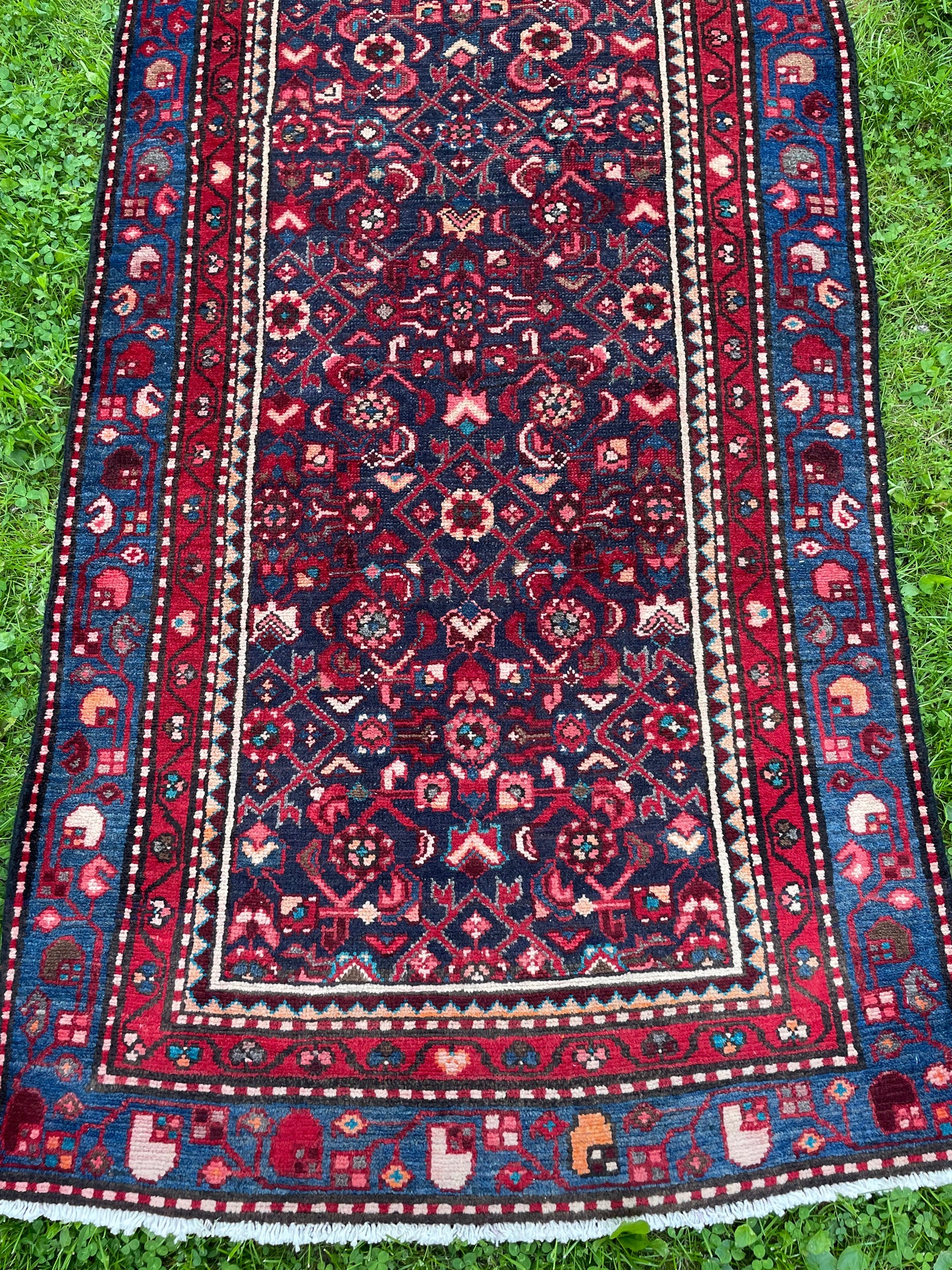Persian wool Hand-knotted runner rug